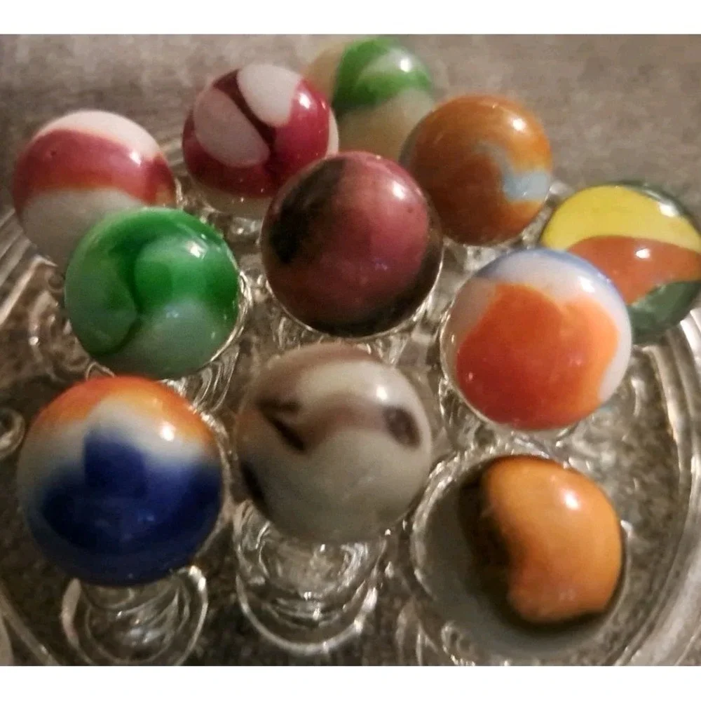 Lot Of 11 Estate Sale Marbles‎ Mixed Colors